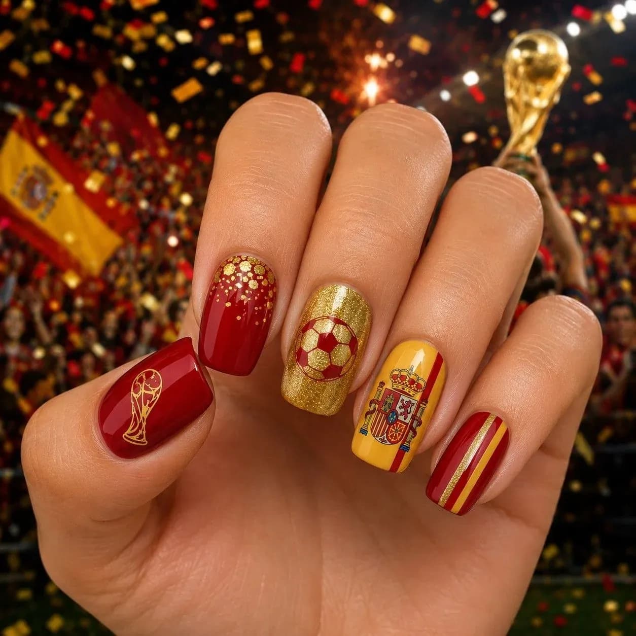Uñas decoradas para la final del Mundial